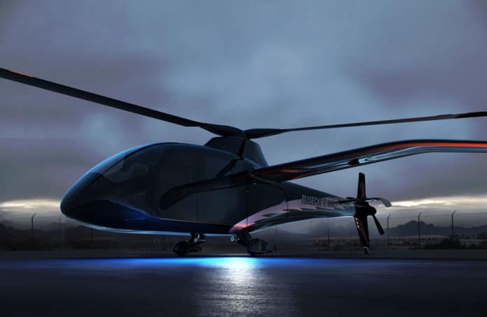 Rendering of the Piasecki PA-890 eVTOL Compound Helicopter, powered by the HyPoint turbo air-cooled hydrogen fuel cell system.