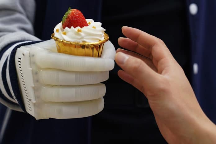 An inflatable robotic hand gives amputees real-time tactile control.
