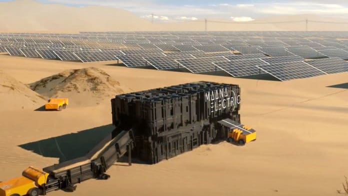 Maana Electric's TerraBox turns sand and electricity into solar panels.