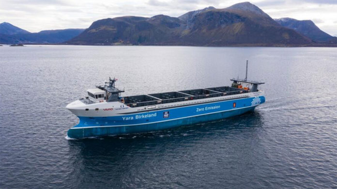 World’s first zero-emission, autonomous cargo ship will make its first voyage this year.