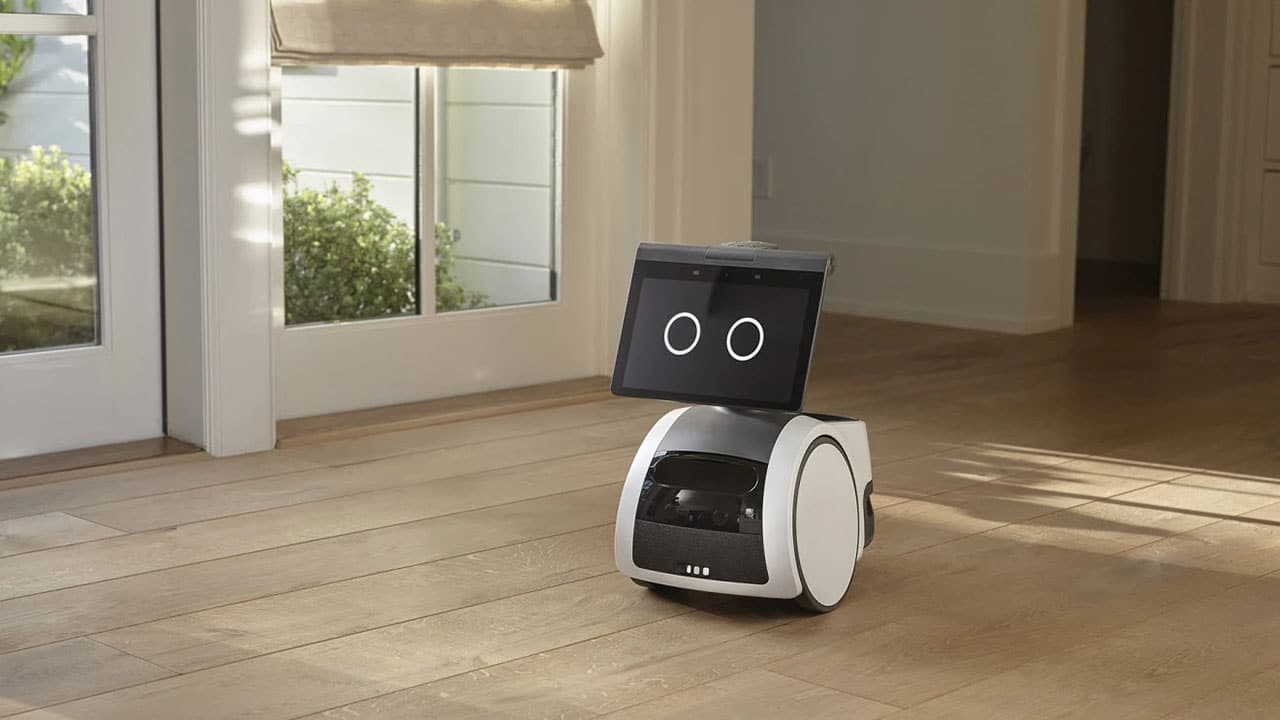 Amazon Astro, a voice-controlled wheeled home robot.