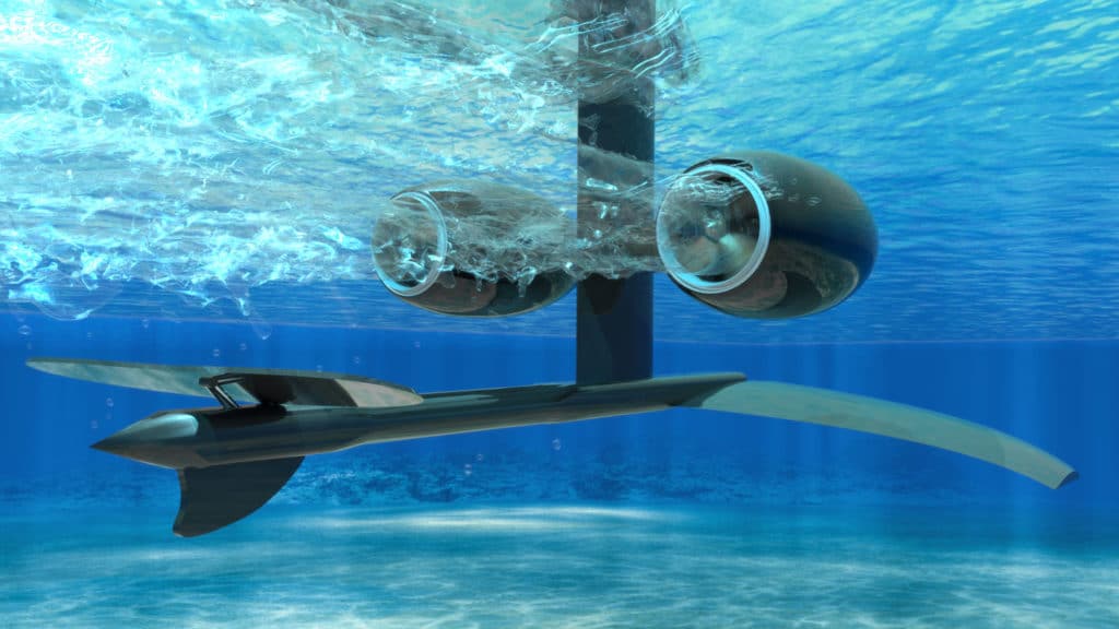 The Stratosfera Acquatica is powered by twin 150 hp electric jet engines.