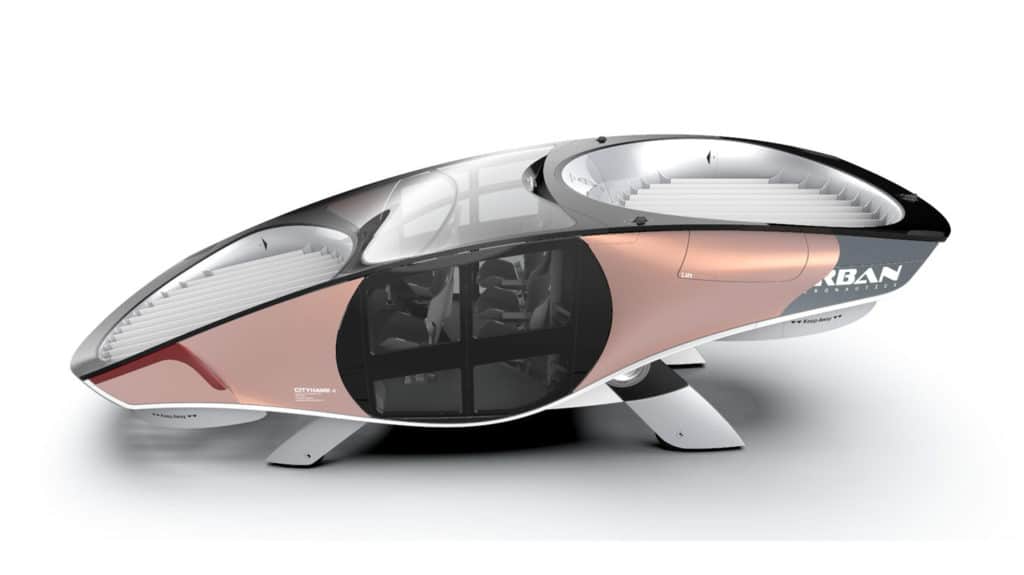 The CityHawk, a car-sized eVTOL designed for multiple trips within a city per day.