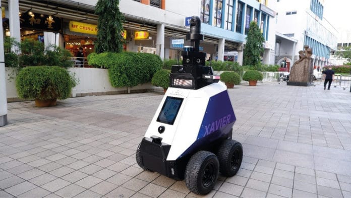 Singapore trials Xavier robots to patrol public areas.