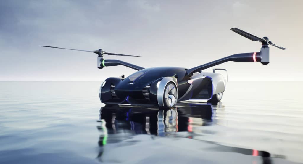The new road-capable model will feature a foldable rotor mechanism for seamless fly-drive conversion.