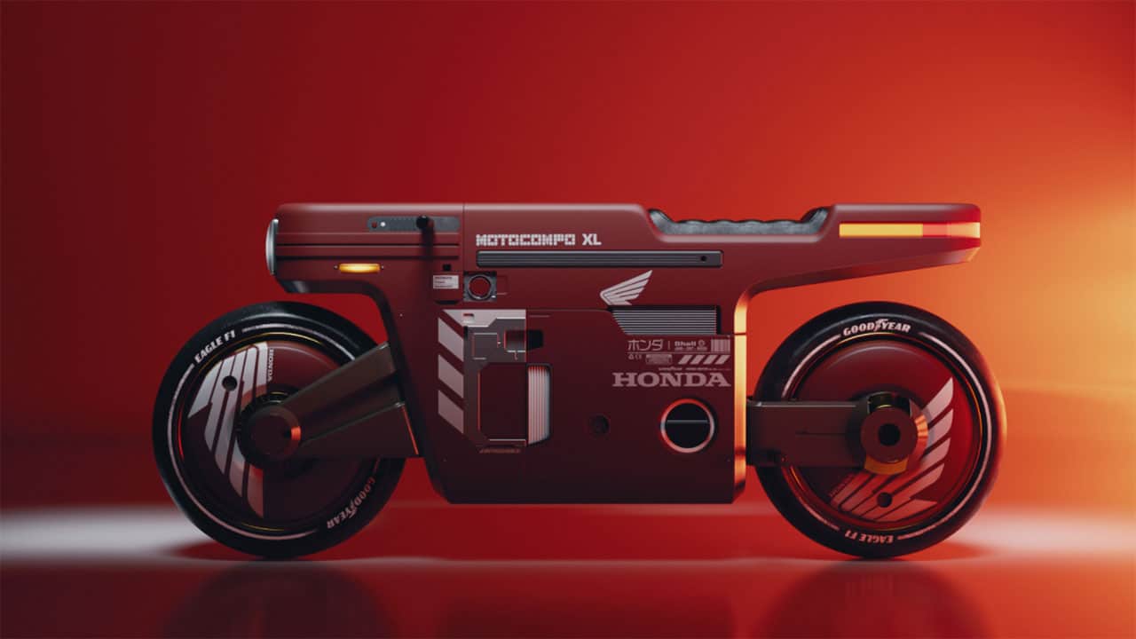 3D artist Allan Williams redesigns cult-classic Honda Motocompo scooter.
