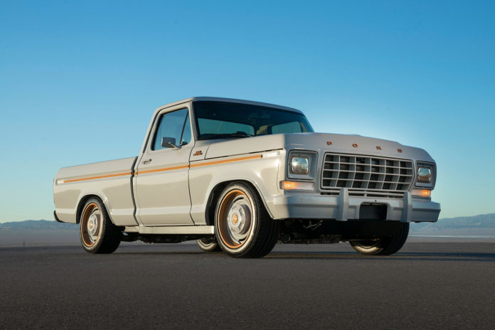 Ford reveals all-electric F-100 Eluminator concept with new EV crate motor.