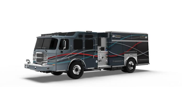 REV Fire Group receives first order to build all-electric Vector fire truck.