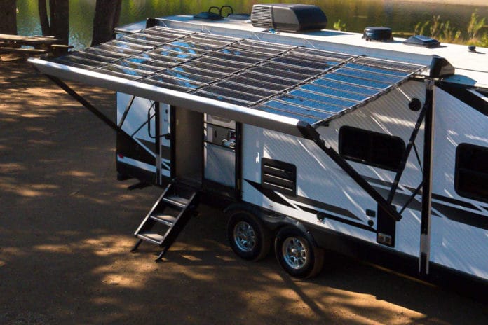 Xponent Power introduces retractable solar awning for RVs.