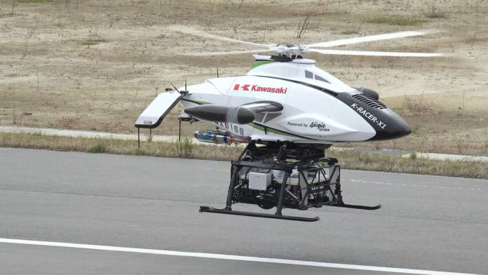 Kawasaki's unmanned cargo VTOL aircraft completes PoC testing.