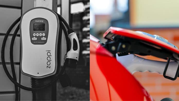 The research involved myenergi’s zappi charging points (left) and software to help people charge their EVs more efficiently.