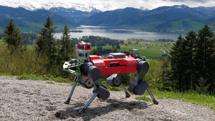 ANYmal quadrupedal robots learn to hike.
