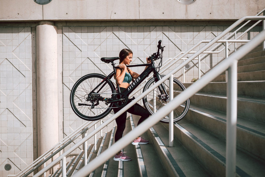 The ebike is lightweight enough to carry up a flight of stairs after a day’s work.