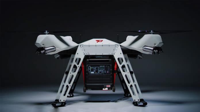 Firefly heavy-lift drone can fly 45 kg payload for over two hours.