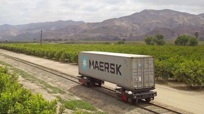 Parallel’s Prototype Vehicle Loaded with a Shipping Container