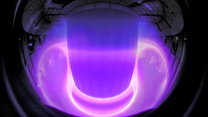 Plasma inside the SPC’s tokamak research facility.