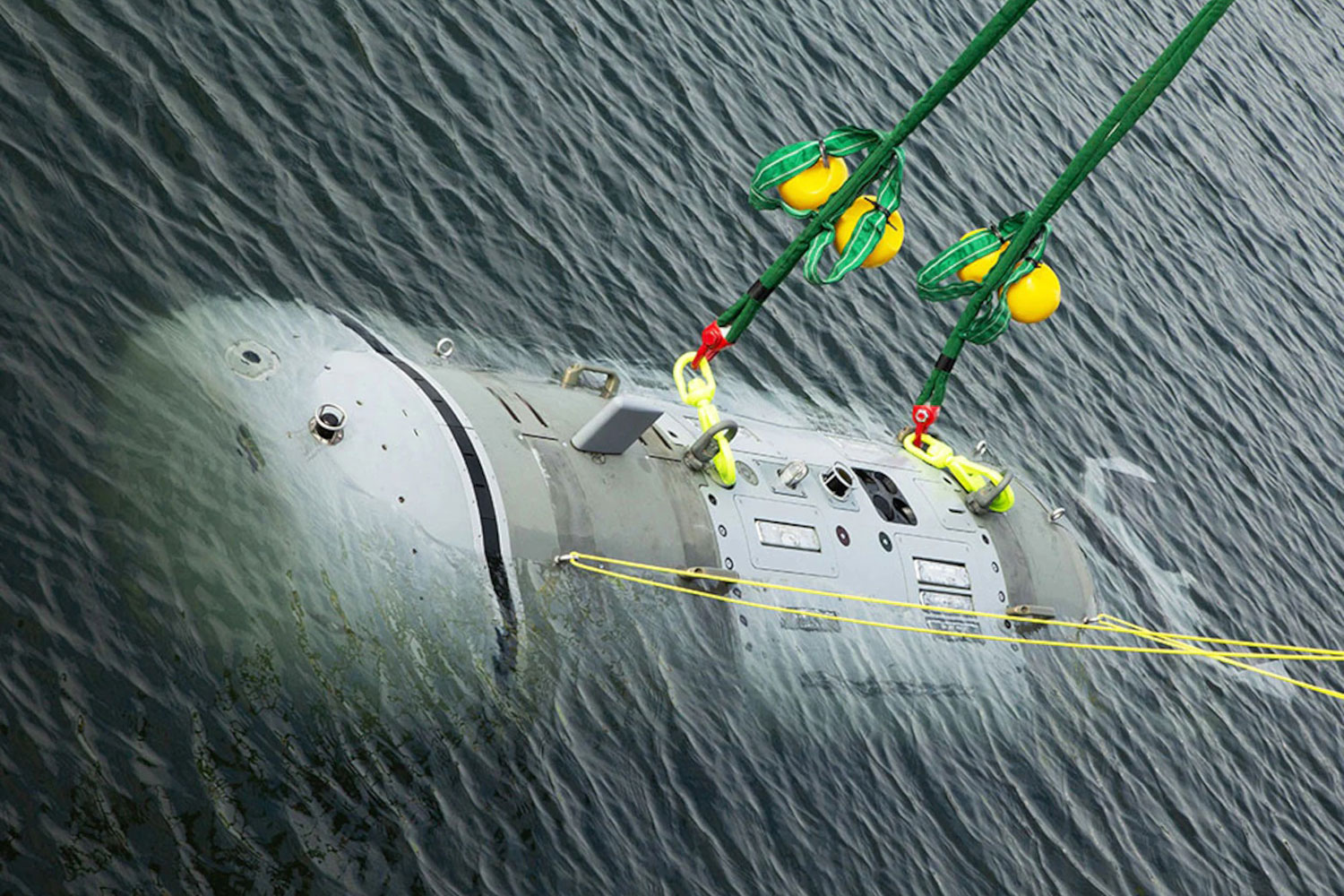 The U.S. Navy showcases its new Snakehead unmanned submarine.