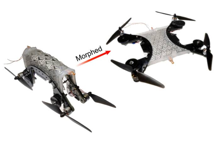 New soft robot morphs from land vehicle into flying drone using liquid metal.