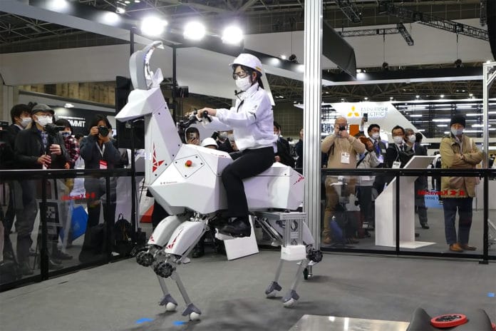 Kawasaki unveils Bex robotic goat that people can ride.
