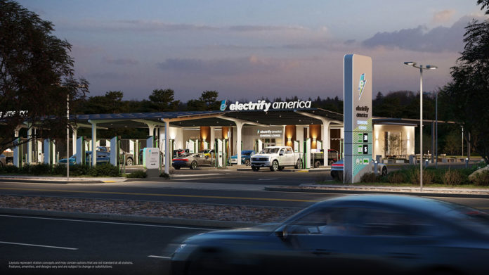 Electrify America unveils new, customer-focused design for EV charging stations.