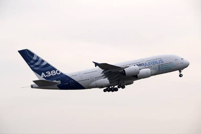Airbus has performed a first A380 flight powered by 100% Sustainable Aviation Fuel (SAF).