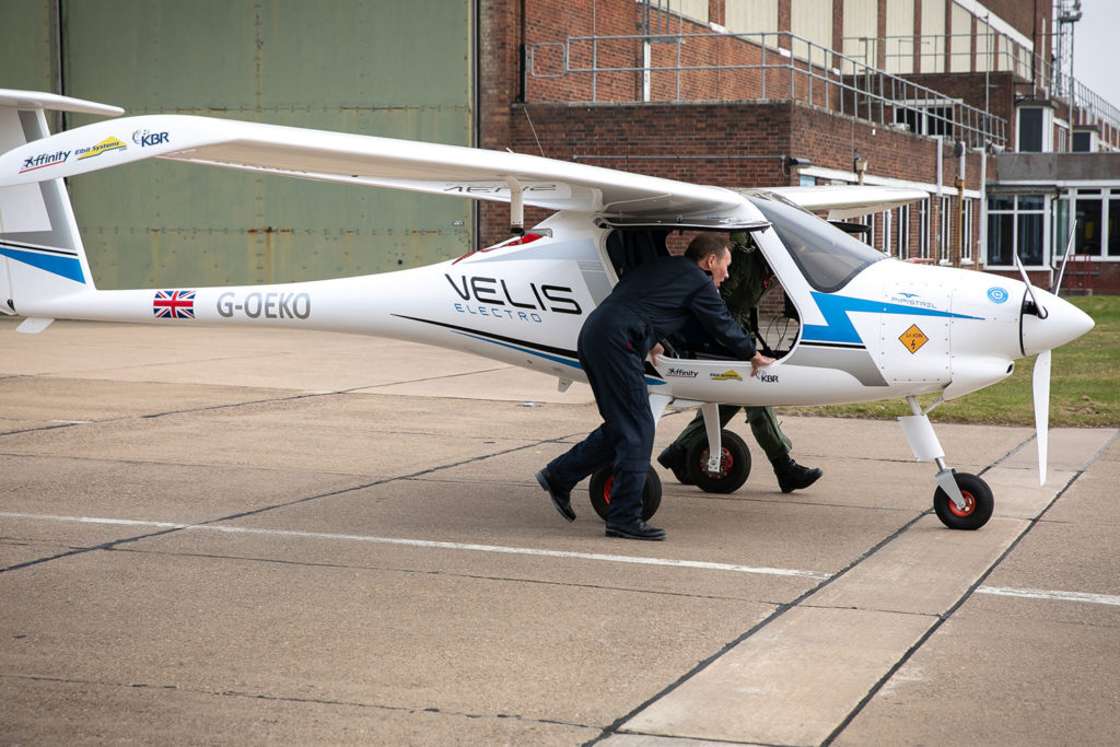 The flights used a fully certified two-seater pilot training aircraft, the Velis Electro.