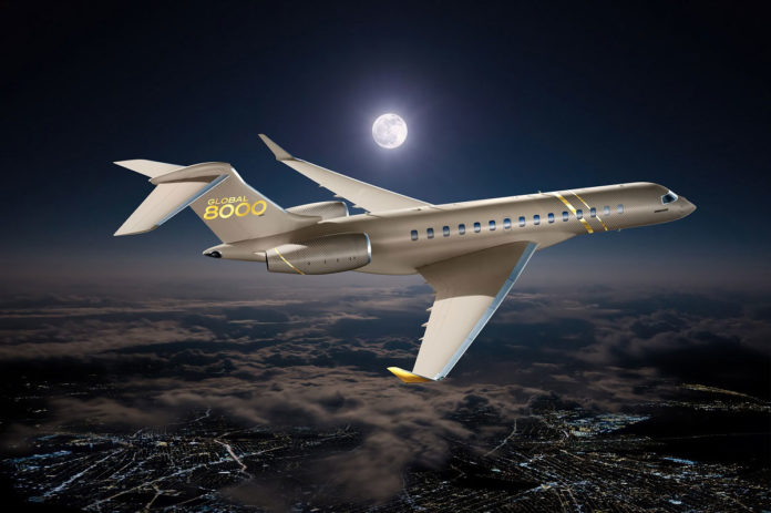 Bombardier launches Global 8000, the world's fastest, longest-range jet.