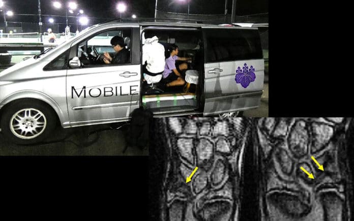Portable MRI system for early detection of sports-related injuries.