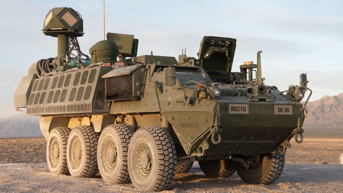 Stryker-mounted high-energy laser can defeat multiple mortars, large drones.