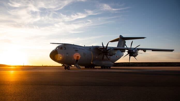 RAF's A400M Atlas can land on unprepared and natural surfaces.