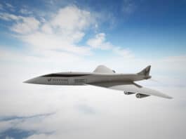 Rendering of the special-mission variant of the Overture supersonic special-mission aircraft for the U.S. military and allies.