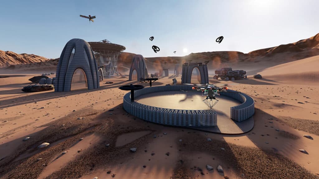 Future vision: Swarms of drones could also be used in space, for example on a future Mars mission.