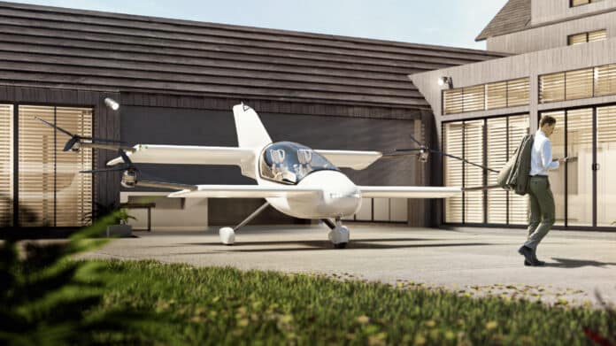 Skyfly's Axe 2-seat vertical take-off aircraft flies at 100 mph.