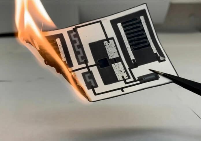 An electronic circuit printed on paper could be a more flexible and disposable option for single-use electronics.