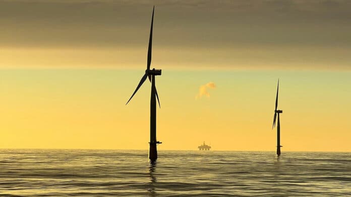 The Hywind Tampen floating wind farm in the North Sea.