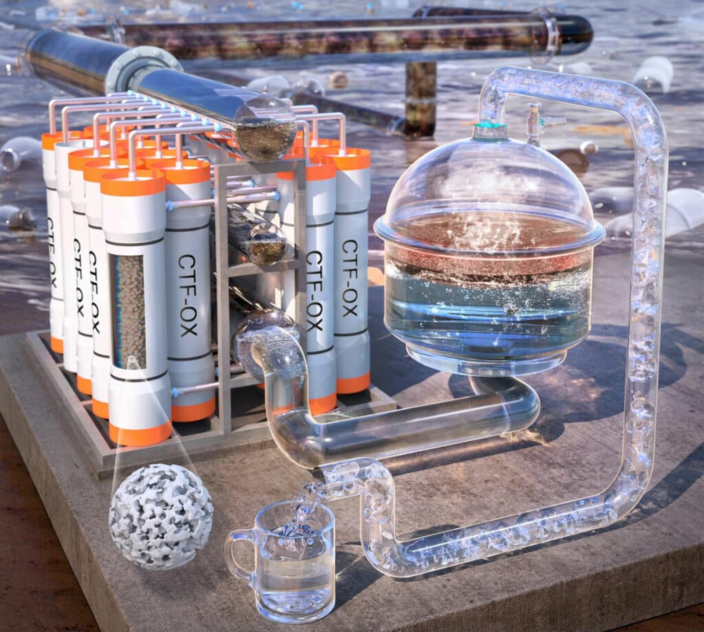 The prototype water filtration system (artist's impression).