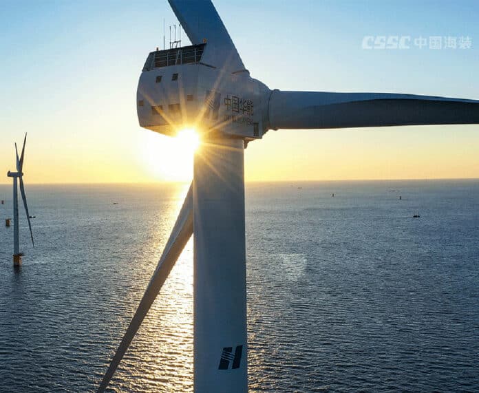 CSSC Haizhuang unveils the world's largest offshore wind turbine.