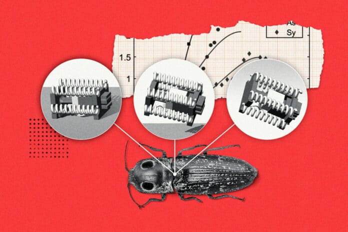 New click beetle-sized robots small enough to fit into tight spaces.