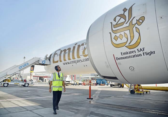 Emirates operates its first flight powered by 100% sustainable fuel.
