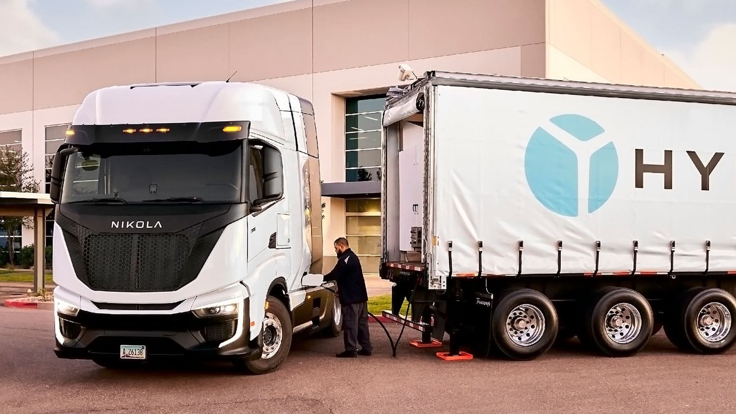 Nikola unveils first hydrogen fuel cell truck mobile fueler.