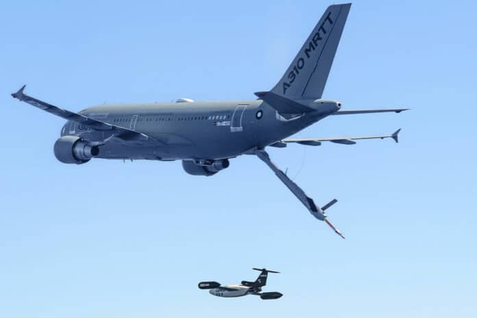 Airbus achieves in-flight autonomous guidance and control of a drone from a tanker aircraft.