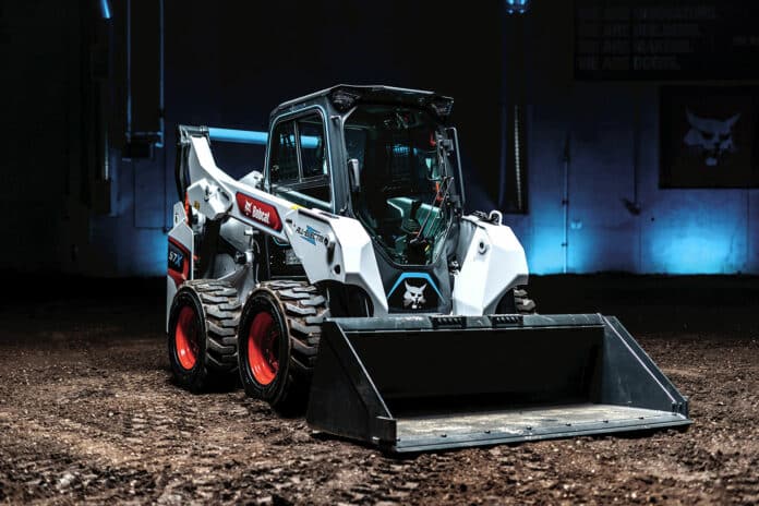 The Bobcat S7X is the world's first all-electric skid-steer loader.