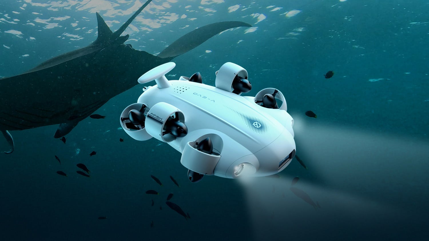 FIFISH V-EVO underwater drone can shoot 4K videos at 60FPS.