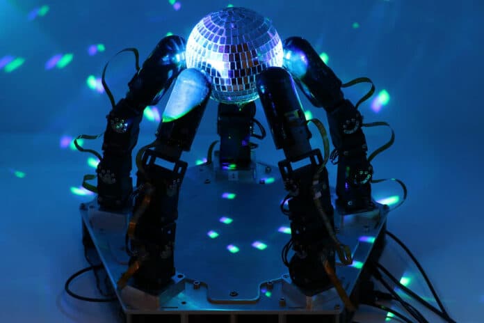 The robot hand can manipulate in the dark, or in difficult lighting conditions.