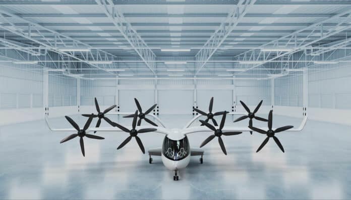 LimoConnect, an all-electric, 8-seat Vertical and Conventional Take-off and Landing aircraft.