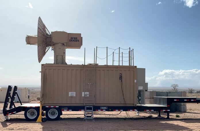 THOR, a high-powered microwave counter drone weapon, stands ready to demonstrate its effectiveness against a swarm of multiple targets.