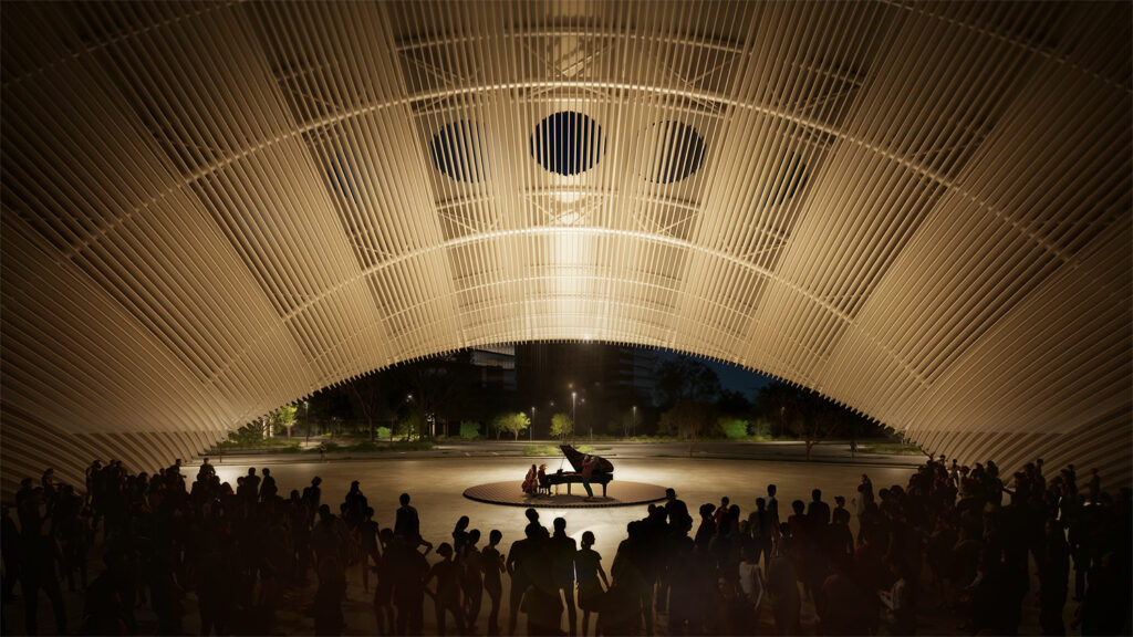 Arco del Tiempo (Arch of Time) will provide a beautiful venue for nighttime entertainment.