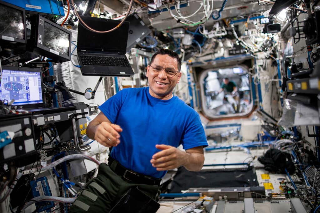 NASA astronaut and Expedition 69 Flight Engineer Frank Rubio poses for a portrait.