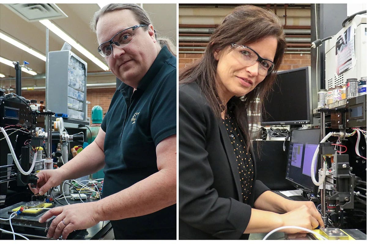 UCF researchers Richard Blair (left) and Laurene Tetard (right).