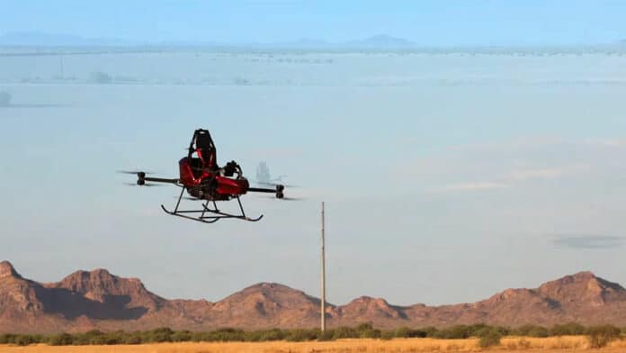 DRAGON ultralight eVTOL desert flight test.